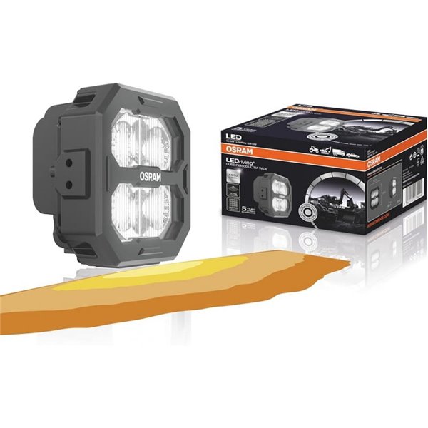 Luminária de Proximidade LED LEDriving® Cube PX4500 Quadrada Ultra Larga, LEDPWL 103-UW, Feixe de 70 m, 6000 K, 45 W, 12/24 V
