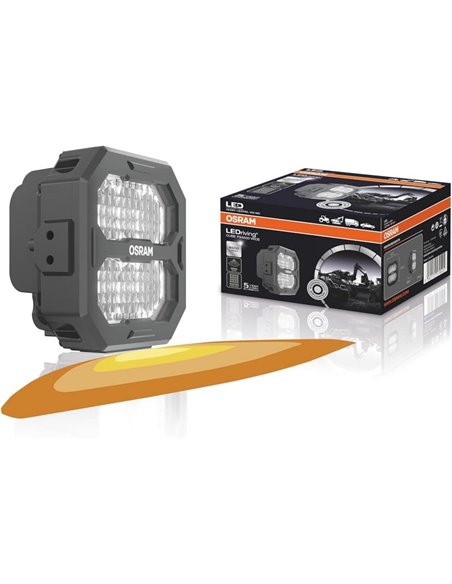 Faro de trabajo LED cuadrado LEDriving® Cube PX4500 Wide (ancho), alcance 60m, 6000K, 45W, 12/24V