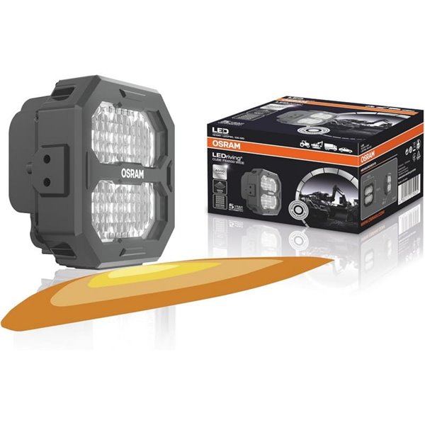 Faro de trabajo LED cuadrado LEDriving® Cube PX4500 Wide (ancho), alcance 60m, 6000K, 45W, 12/24V