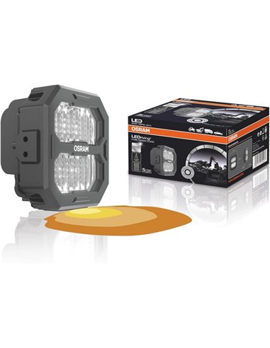 Luz de trabalho LED LEDriving® Cube PX4500 Flood (extendida) quadrada, LEDPWL 109-FL, 6000K, 45W, 12/24V