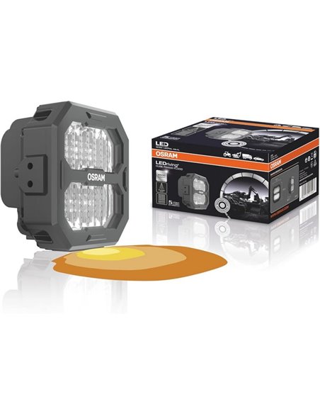 Luz de trabalho LED LEDriving® Cube PX4500 Flood (extendida) quadrada, LEDPWL 109-FL, 6000K, 45W, 12/24V
