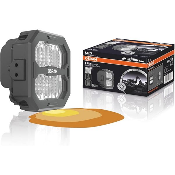 Faro de trabajo LED cuadrado LEDriving® Cube PX4500 Flood (extendido), LEDPWL 109-FL, 6000K, 45W, 12/24V