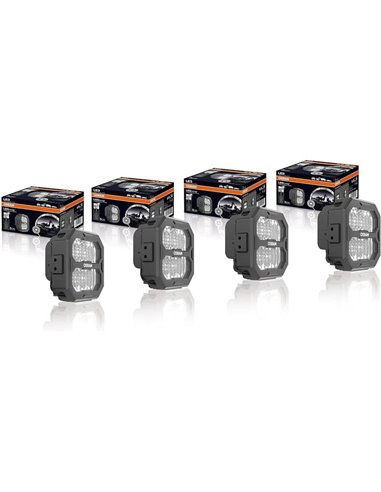 Luz de trabalho LED LEDriving® Cube PX4500 Flood (extendida) quadrada, LEDPWL 109-FL, 6000K, 45W, 12/24V