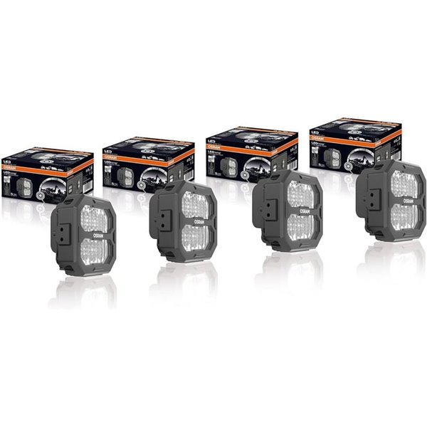 Luz de trabalho LED LEDriving® Cube PX4500 Flood (extendida) quadrada, LEDPWL 109-FL, 6000K, 45W, 12/24V