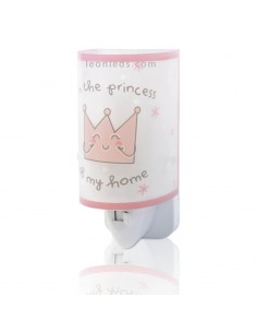 Veilleuse LED enfant pour prise Rose Prince & Princess 92831 | Éclairage pour enfants LeonLeds