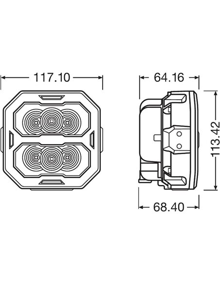 Faro LED de largo alcance LEDriving® Cube PX3500 Spot (concentrado), LEDPWL 111-SP, 6000K, 33W, 12/24V