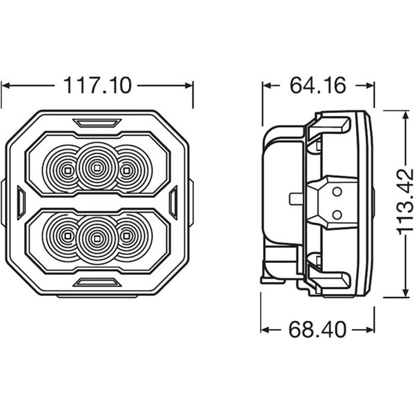 Faro LED de largo alcance LEDriving® Cube PX3500 Spot (concentrado), LEDPWL 111-SP, 6000K, 33W, 12/24V
