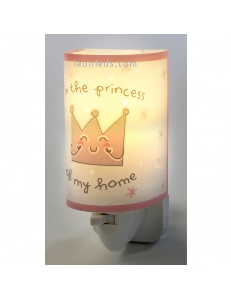 Luz noturna LED rosa infantil Prince & Princess 92831 | LeonLeds Iluminação infantil LED