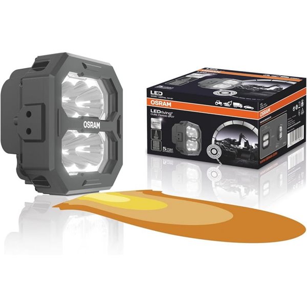 Farol LED de longo alcance LEDriving® Cube PX4500 Spot (concentrado), LEDPWL 112-SP, 6000K, 45W, 12/24V