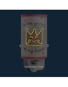 Veilleuse LED enfant pour prise Rose Prince & Princess 92831 | Éclairage pour enfants LeonLeds 2