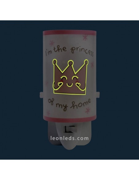 Veilleuse Led pour enfants Pink Light pour Prince & Princess Socket 92831 | Éclairage pour enfants LeonLeds