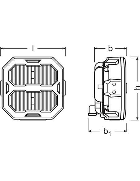 Faro LED cuadrado de proximidad LEDriving® Cube PX1500 Ultra Wide, LEDPWL 113-UW, 6000K, 15W, 12/24V