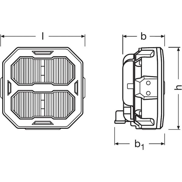 Faro LED cuadrado de proximidad LEDriving® Cube PX1500 Ultra Wide, LEDPWL 113-UW, 6000K, 15W, 12/24V