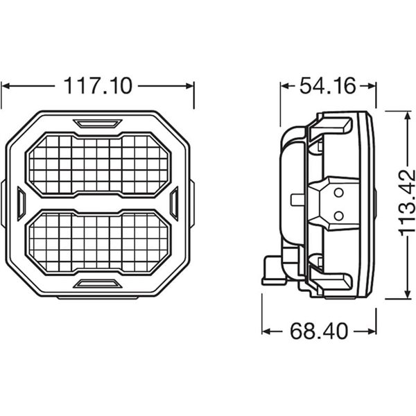 Faro de trabajo LED cuadrado LEDriving® Cube PX1500 Wide (ancho), LEDPWL 114-WD, 6000K, 15W, 12/24V