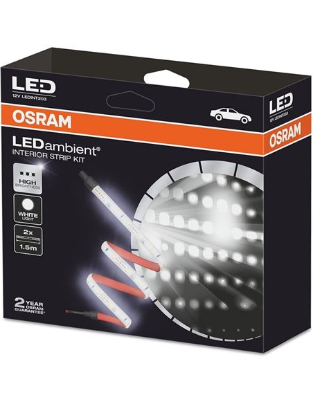 Kit tiras LED interior LEDambient®, 2×1,5 m, 12 V, 4500 K, 900 lm/tira
