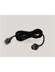 Cable textil portalámparas E27 ARTEIXO, uso exterior e interior, 5m en negro o Yute