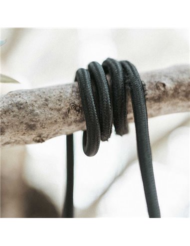 Cable textil portalámparas E27 ARTEIXO, uso exterior e interior, 5m en negro o Yute
