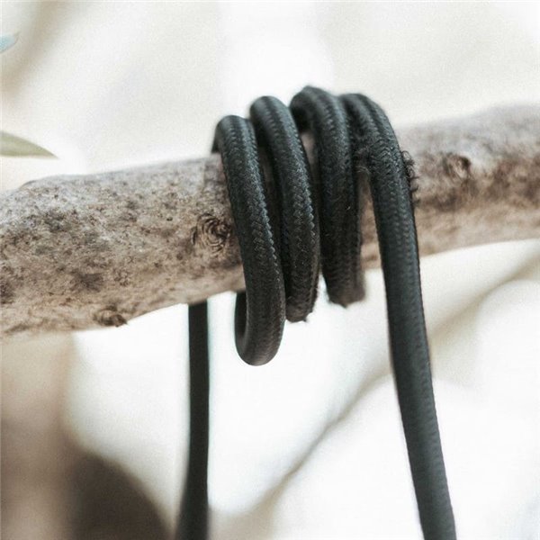 Cable textil portalámparas E27 ARTEIXO, uso exterior e interior, 5m en negro o Yute