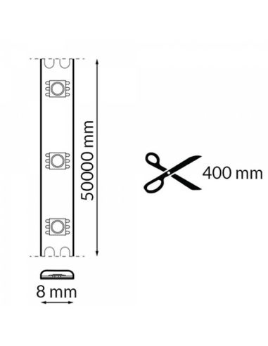 LED-Streifen 24V COB BIG 10W/m 50m...
