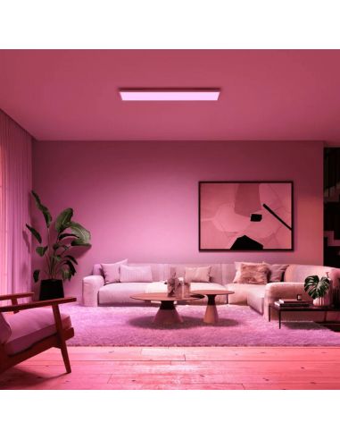 Panel de techo LED inteligente Surimu blanco foto ambiente| LeonLeds