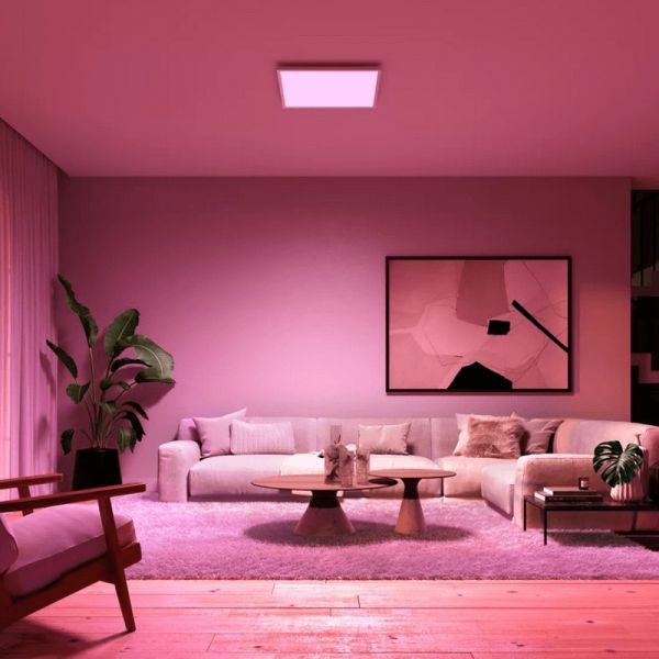 Panel techo LED inteligente Surimu cuadrado vista detalle| LeonLeds