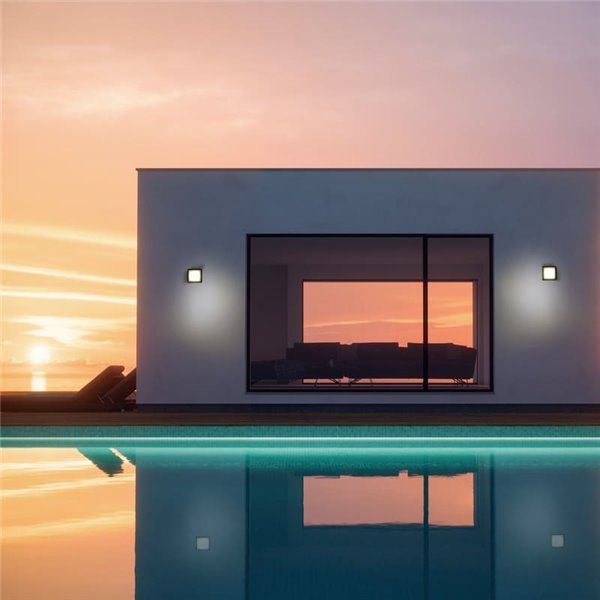 Plafón de Techo/Aplique de pared LED de exterior IP65 cuadrado CREEK blanco/negro/Corten - 15W - CCT 2700K_3300K_4000K