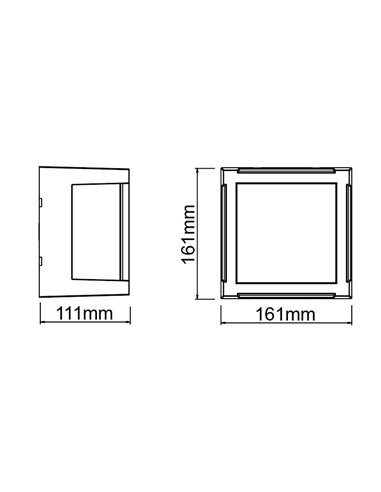 Plafón de Techo/Aplique de pared LED de exterior IP65 cuadrado CREEK blanco/negro/Corten - 15W - CCT 2700K_3300K_4000K