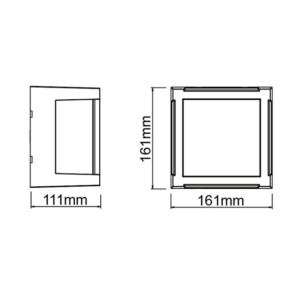 Plafón de Techo/Aplique de pared LED de exterior IP65 cuadrado CREEK blanco/negro/Corten - 15W - CCT 2700K_3300K_4000K