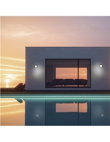 Applique murale extérieure LED CREEK 15W IP65 - Température de couleur 2700K-3300K-4000K Noir/Blanc/Cuten