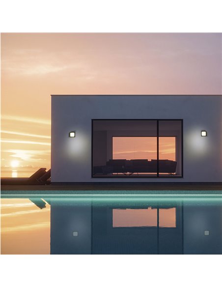 Aplique LED Exterior IP65 CREEK 15W - CCT 2700K-3300K-4000K negro/blanco/corten