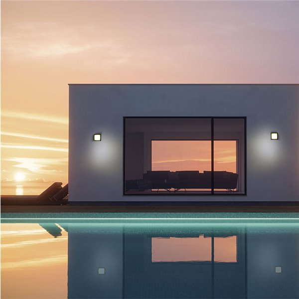 Applique murale extérieure LED CREEK 15W IP65 - Température de couleur 2700K-3300K-4000K Noir/Blanc/Cuten