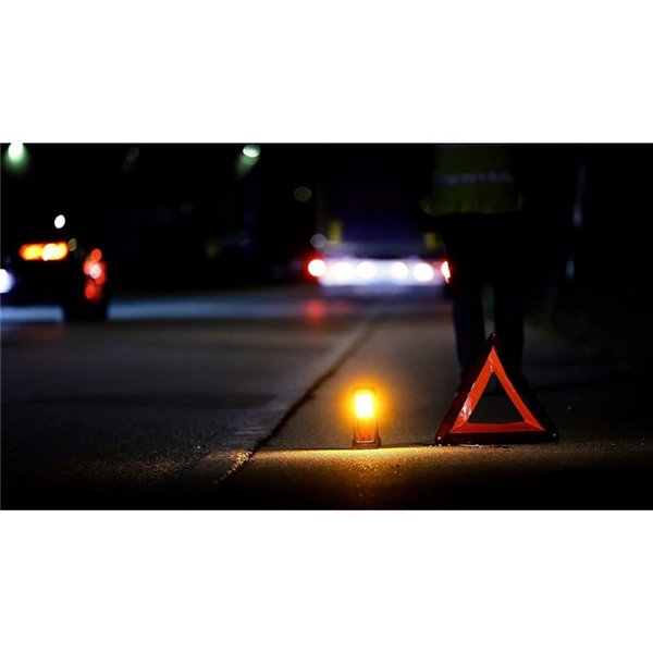 Señal de emergencia LED TA19 OSRAM TRUCK FLARE 2-en-1 (naranja + linterna), IP54, 4×AA incluidas, obligatorio en Alemania en cas