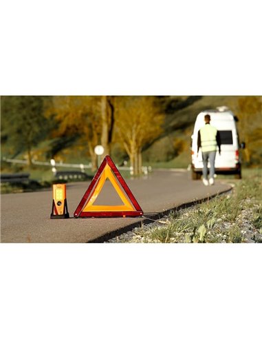 Señal de emergencia LED TA19 OSRAM TRUCK FLARE 2-en-1 (naranja + linterna), IP54, 4×AA incluidas, obligatorio en Alemania en cas