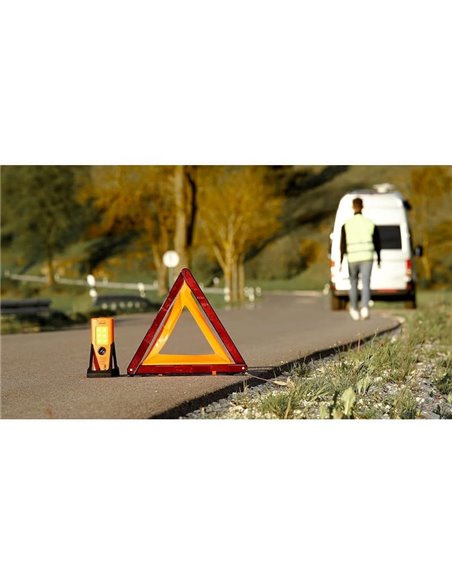 Señal de emergencia LED TA19 OSRAM TRUCK FLARE 2-en-1 (naranja + linterna), IP54, 4×AA incluidas, obligatorio en Alemania en cas