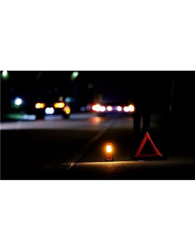 Señal de emergencia LED TA19 OSRAM TRUCK FLARE 2-en-1 (naranja + linterna), IP54, 4×AA incluidas, obligatorio en Alemania en cas