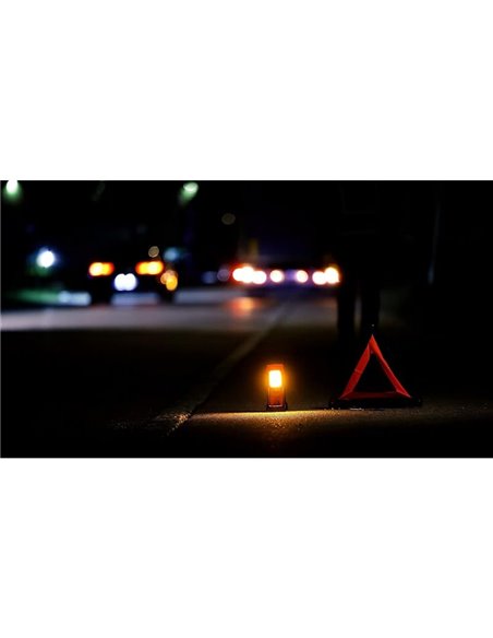 Señal de emergencia LED TA19 OSRAM TRUCK FLARE 2-en-1 (naranja + linterna), IP54, 4×AA incluidas, obligatorio en Alemania en cas