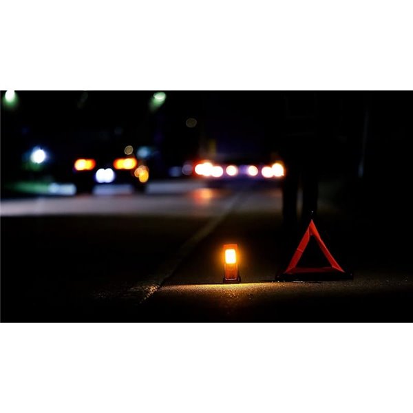 Señal de emergencia LED TA19 OSRAM TRUCK FLARE 2-en-1 (naranja + linterna), IP54, 4×AA incluidas, obligatorio en Alemania en cas