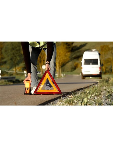 Señal de emergencia LED TA19 OSRAM TRUCK FLARE 2-en-1 (naranja + linterna), IP54, 4×AA incluidas, obligatorio en Alemania en cas