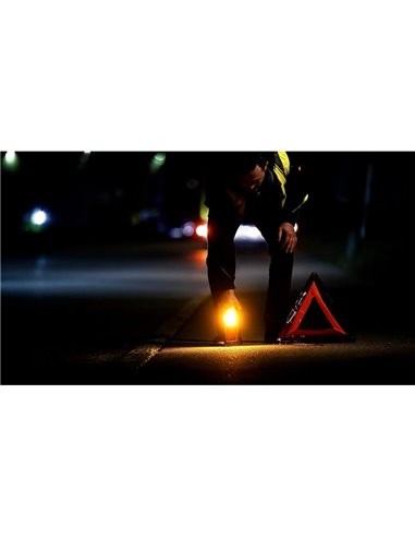 Señal de emergencia LED TA19 OSRAM TRUCK FLARE 2-en-1 (naranja + linterna), IP54, 4×AA incluidas, obligatorio en Alemania en cas