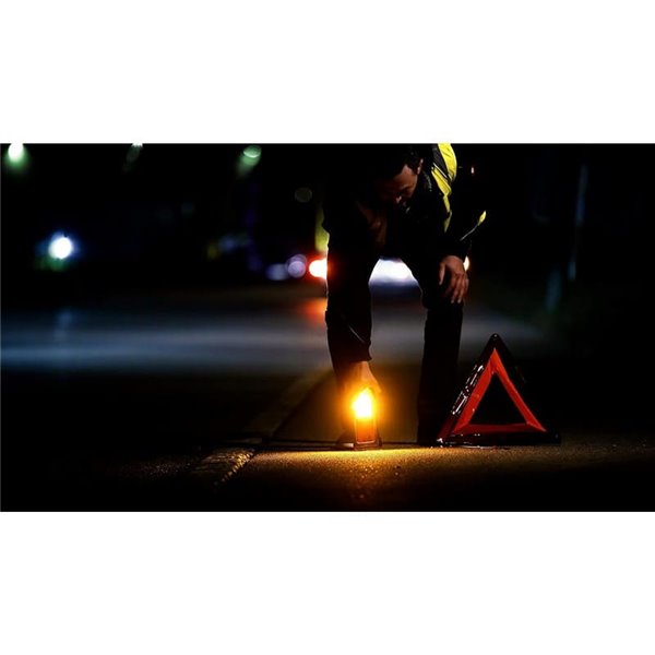 Señal de emergencia LED TA19 OSRAM TRUCK FLARE 2-en-1 (naranja + linterna), IP54, 4×AA incluidas, obligatorio en Alemania en cas