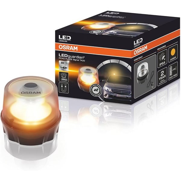 Panneau d'urgence LED TA20 pour l'Allemagne, LEDguardian® ROAD FLARE rechargeable 360° IP54 (TÜV/KBA)