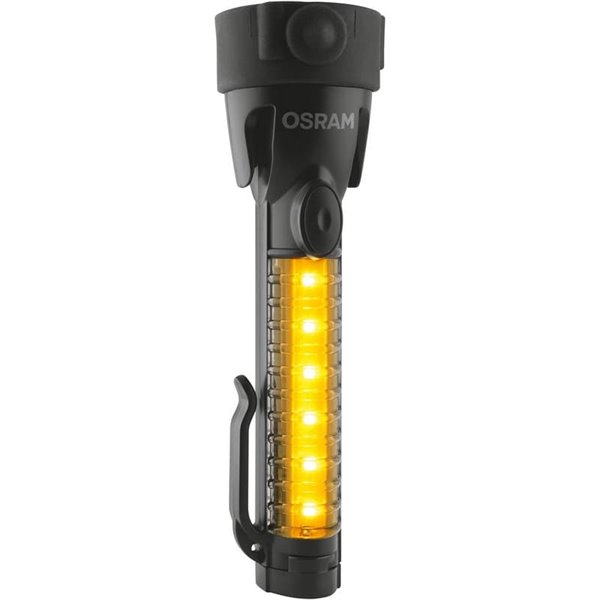 Linterna de emergencia LED OSRAM LEDguardian® Saver Light Plus 105 lm 6500K, 2×AA, imán, cortacinturón y martillo