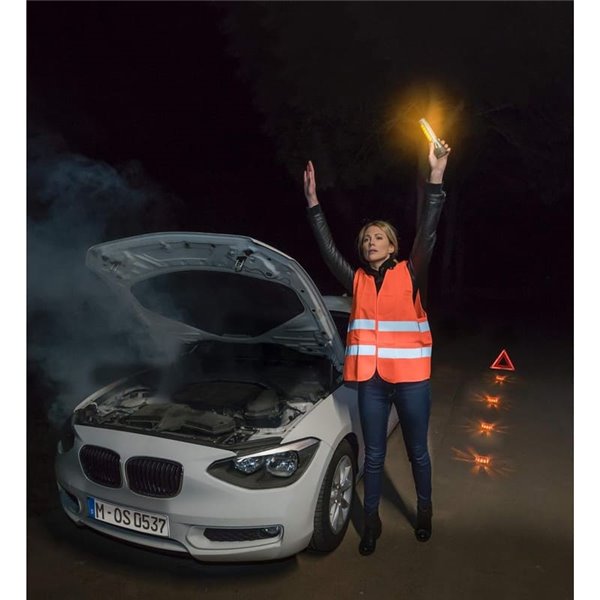 Lanterna de emergência LED OSRAM LEDguardian® Saver Light Plus 105 lm 6500K, 2 pilhas AA, ímã, cortador de correia e martelo