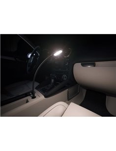 Luz lectora LED USB para interior de coche ONYX COPILOT 20 Lm 3200K, cuello flexible 37 cm 2
