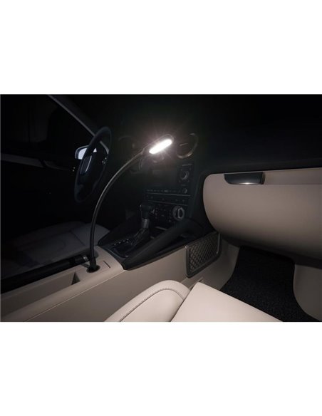 Luz lectora LED USB para interior de coche ONYX COPILOT 20 Lm 3200K, cuello flexible 37 cm