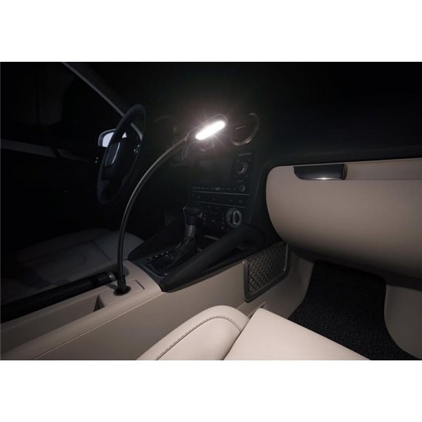 Luz lectora LED USB para interior de coche ONYX COPILOT 20 Lm 3200K, cuello flexible 37 cm