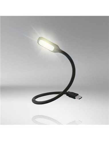 Luz lectora LED USB para interior de coche ONYX COPILOT 20 Lm 3200K, cuello flexible 37 cm