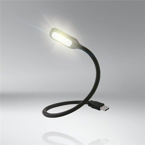 Luz lectora LED USB para interior de coche ONYX COPILOT 20 Lm 3200K, cuello flexible 37 cm