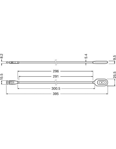 Luz lectora LED USB para interior de coche ONYX COPILOT 20 Lm 3200K, cuello flexible 37 cm