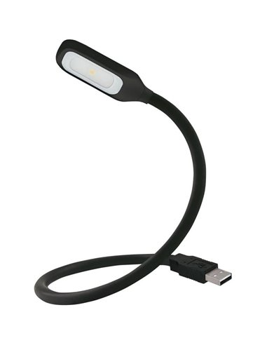 Luz lectora LED USB para interior de coche ONYX COPILOT 20 Lm 3200K, cuello flexible 37 cm